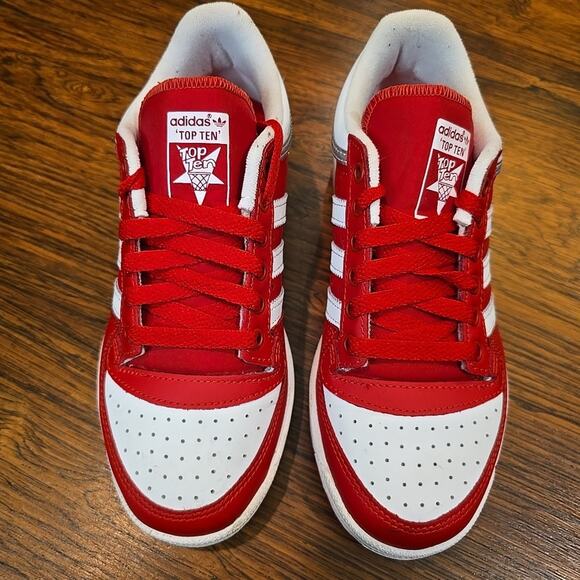 Adidas Top 10 Leather RB Low Trainer Sneakers Athletic Red White Men’s Size 5.5 main image 15